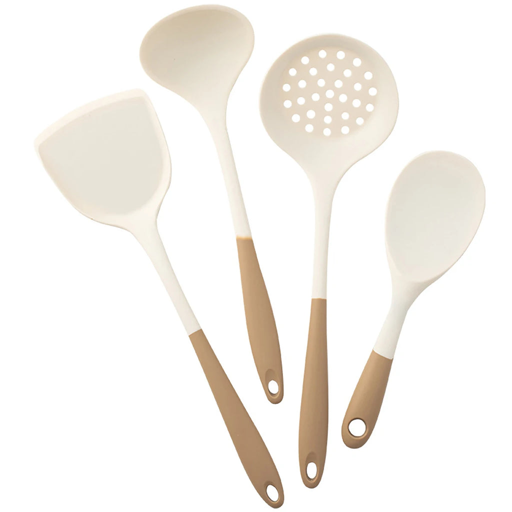 4pcs Silicone Kitchenware Utensils Set Pot Shovel Leaky Spoon Soup Spoon Ladle Cooking Set Party Home Kitchen Tools
