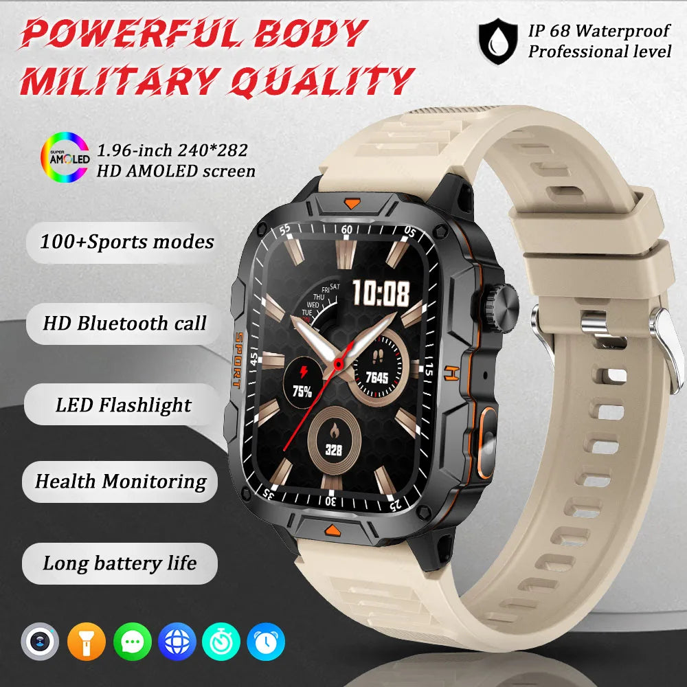 2025 For Xiaomi Original Built-in Dual-band GPS Men Smartwatch BT Call Fitness Military 5ATM IP68 Military Sport Smart Bracelet