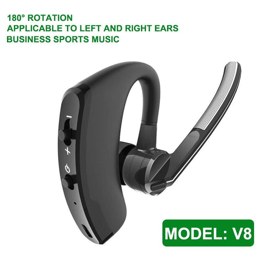 New V8/V9 Business bluetooth headset stereo HD wireless Headphone Car hands-free Earphone with HD Mic for iPhone Samsung Huawei