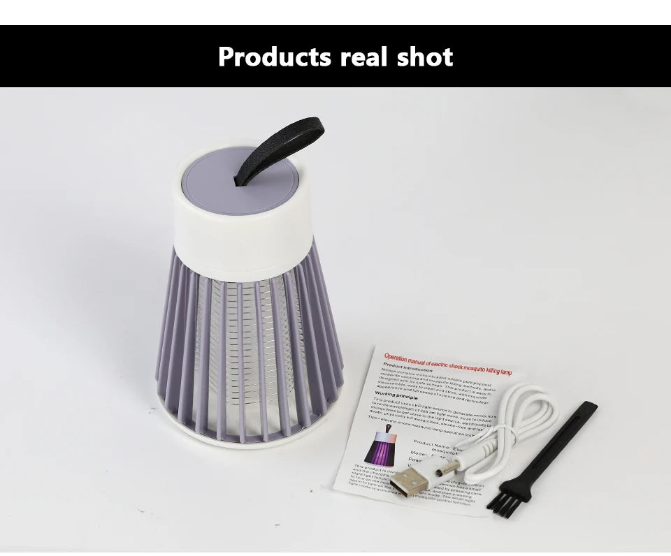 Mosquito Killer Lamp Electric Insect Zapper 2-in-1 USB Bug Trap with LED Light for Bedroom Outdoor Camping Wasps Gnats