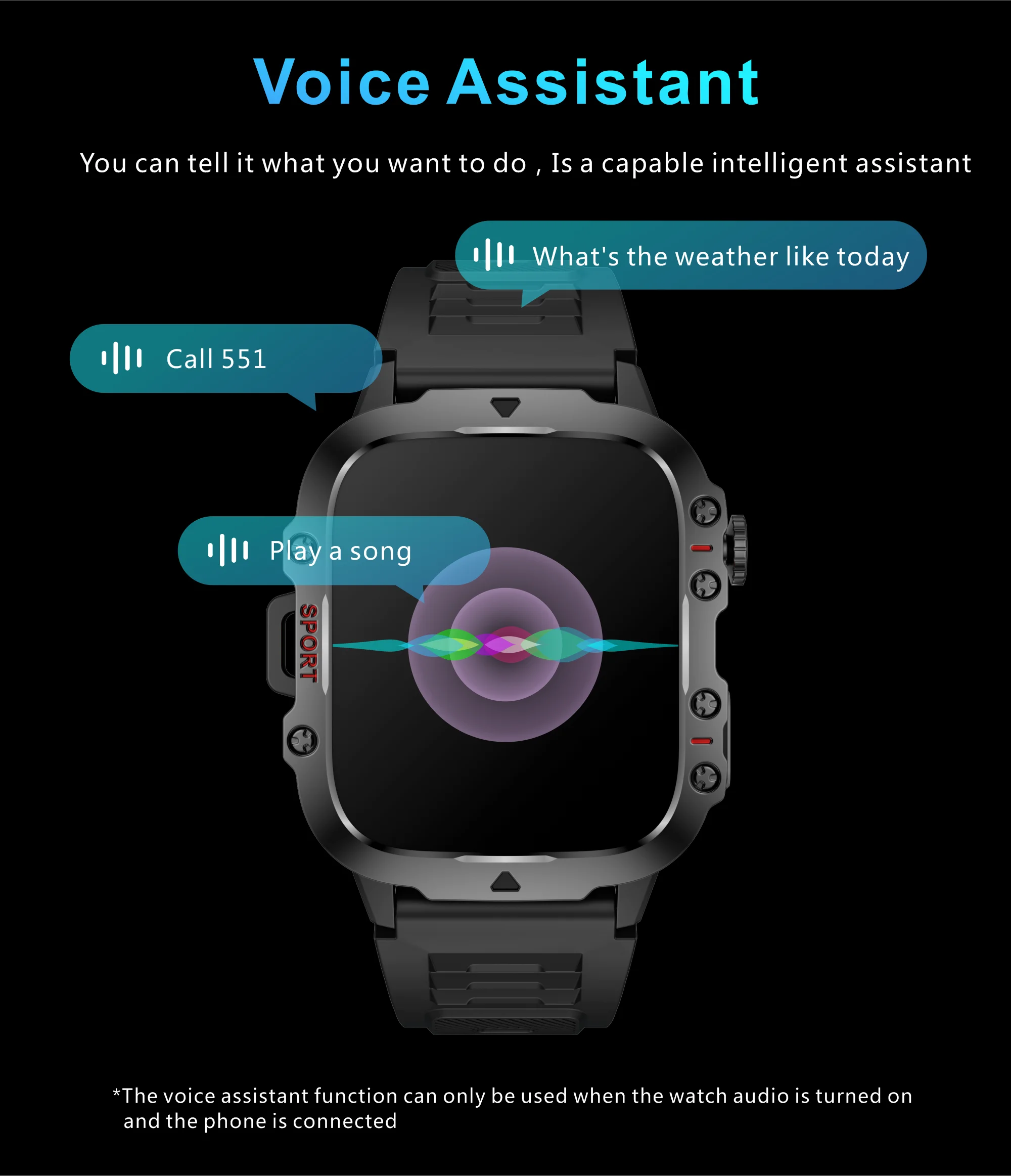 2025 Outdoor Smart Watch Men 2.01" Screen 3ATM Waterproof Watches Bluetooth Call Ai Voice Sport Smartwatch For Android IOS Phone