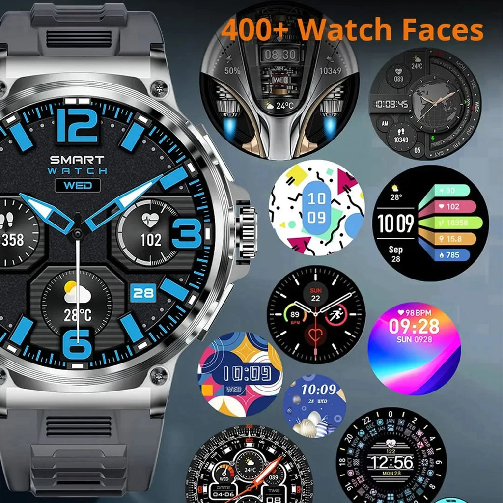 2026 New 1.85-inch ultra AMOLED smartwatch, GPS track, HD Bluetooth call; 710 mah large battery 400+ dial, suitable High end men