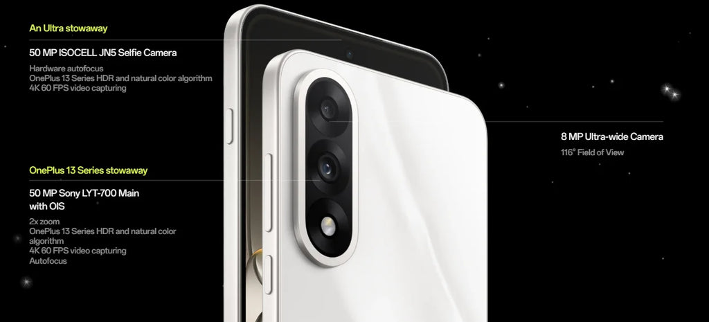 SIM Free OnePlus Nord 5 5G 8+256GB Mobile Phones Snapdragon 8s Gen 3 6800mAh 80W 144HZ 50MP Front & Back  camera smart phone