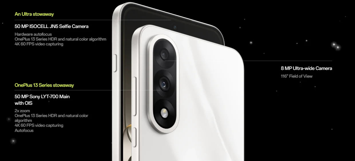SIM Free OnePlus Nord 5 5G 8+256GB Mobile Phones Snapdragon 8s Gen 3 6800mAh 80W 144HZ 50MP Front & Back  camera smart phone