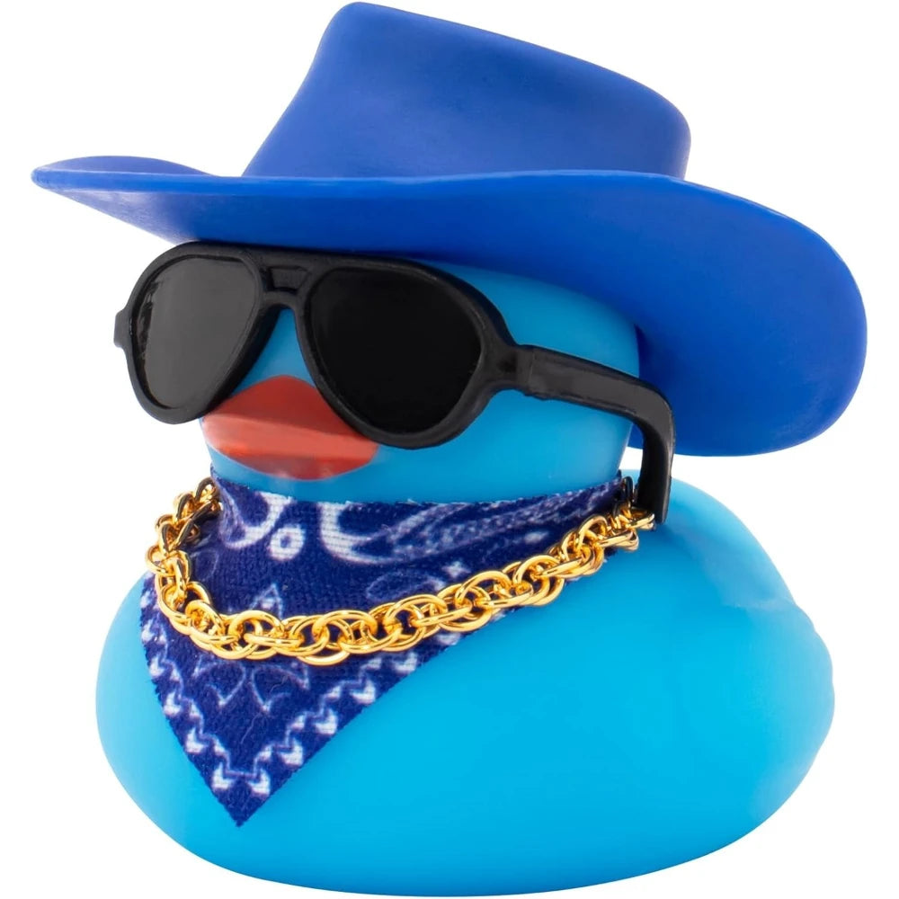 Car Decoration Rubber Cowboy Duck Car Dashboard Decorations Pink Cowboy Hat Rubber Ducks, Duck for Car Ornament Accessories