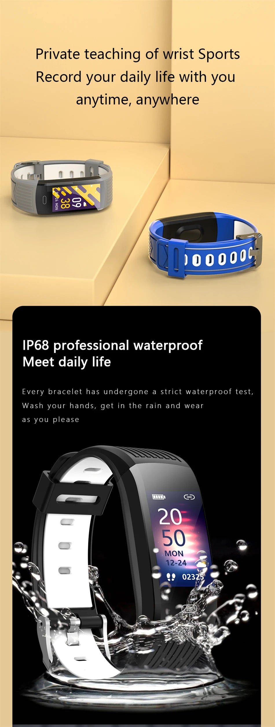 FOXBOX 2025 For All Smartphone Connections Smart Bracelet Fitness Sports Men Woman Band Couple Smartwatch Waterproof Watch LIGE