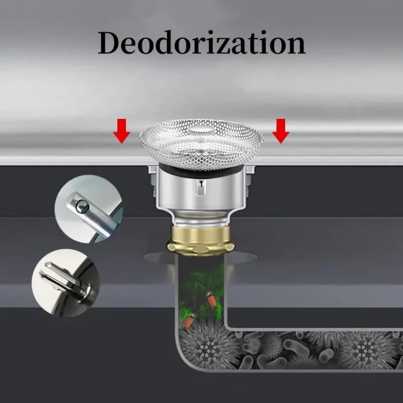 Waste Plug Kitchen Sink Strainer Replacement Basin Drain Filter Stainless Steel Shower Hair Catcher for Bathroom Accessories