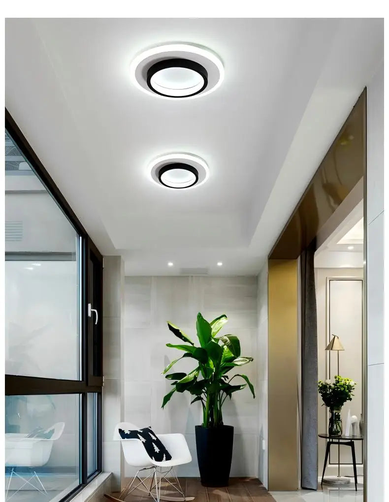 MARPOU Modern LED Ceiling Lamp 3 Color Temperature Baked Enamel Hallway Lamps Balcony Lights Bedroom Living Room 90V-260V