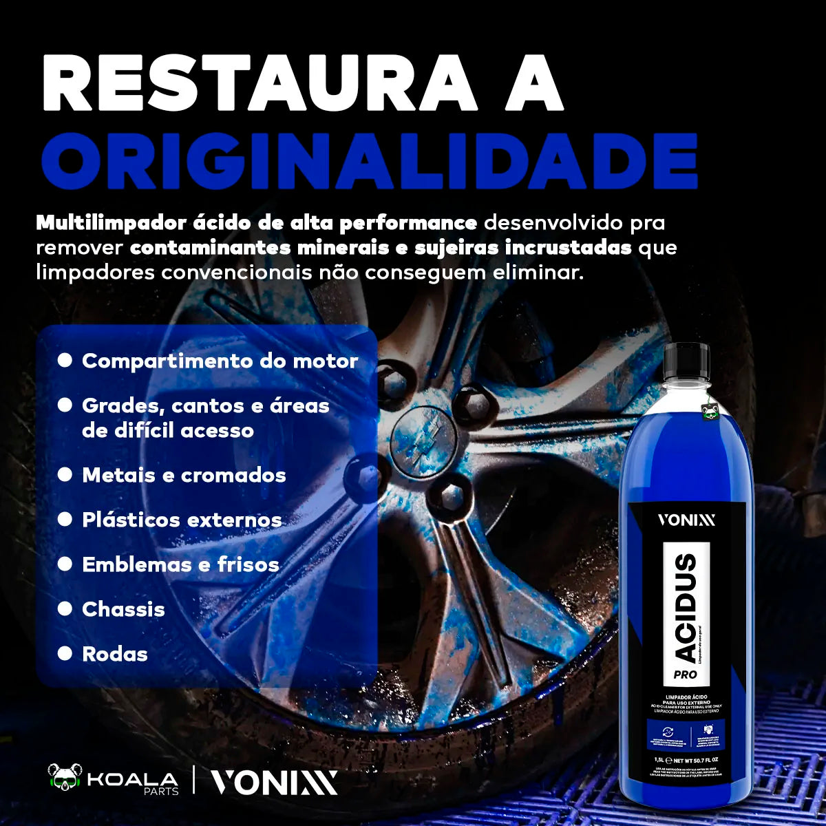 Multiimpador Ultra Concentrated Automotive Acid Acodus Pro Wheels 1.5L Metals Chassis Vonixx