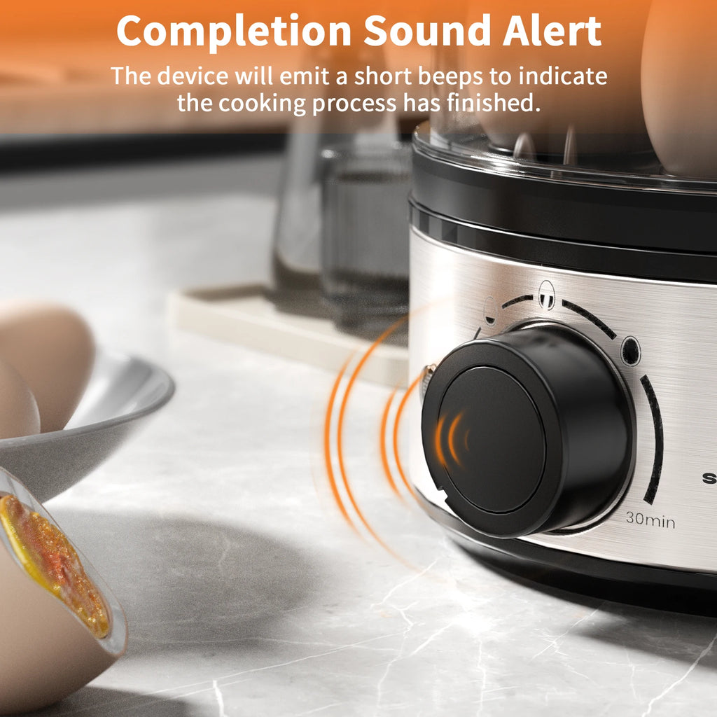 SUPERLEX 400W Power Eggs Cooker 7-Egg Capacity Dial Control Smart Shut-Off Reminder Rapid Egg Boiler Easy to Clean and Safer New