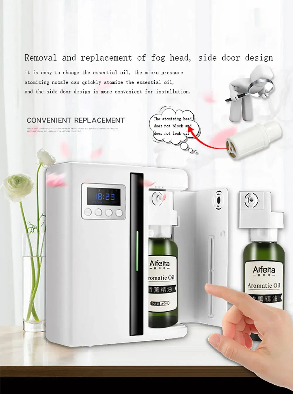 Fragrance Diffuser Coverage 300m³ Room Air Freshener Bluetooth Oil Diffuser For Essential Oil Electric Smell For Home Perfume