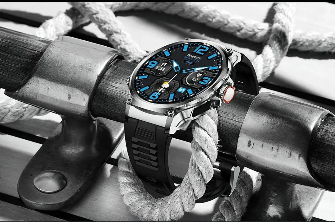 710mAh Bluetooth Call Smart Watch Men Sports Fitness Watches 1.85"HD Health Monitor Waterproof Smartwatch Men For Holiday Gifts