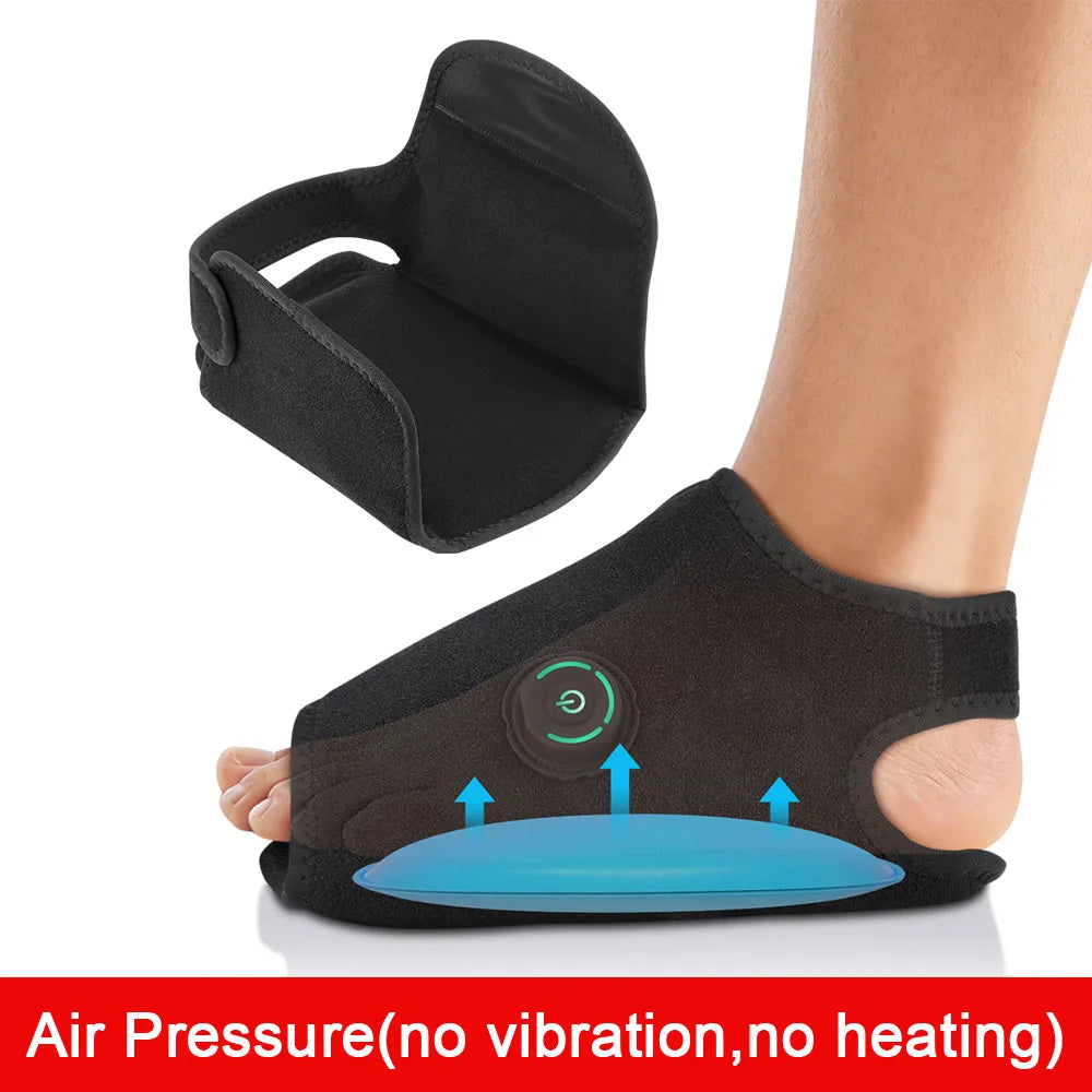 Ankle Air Compression Massager Heated Foot Wrap Support 3 Modes 4 Levels Thermal Sleeve Cordless Rechargeable Brace