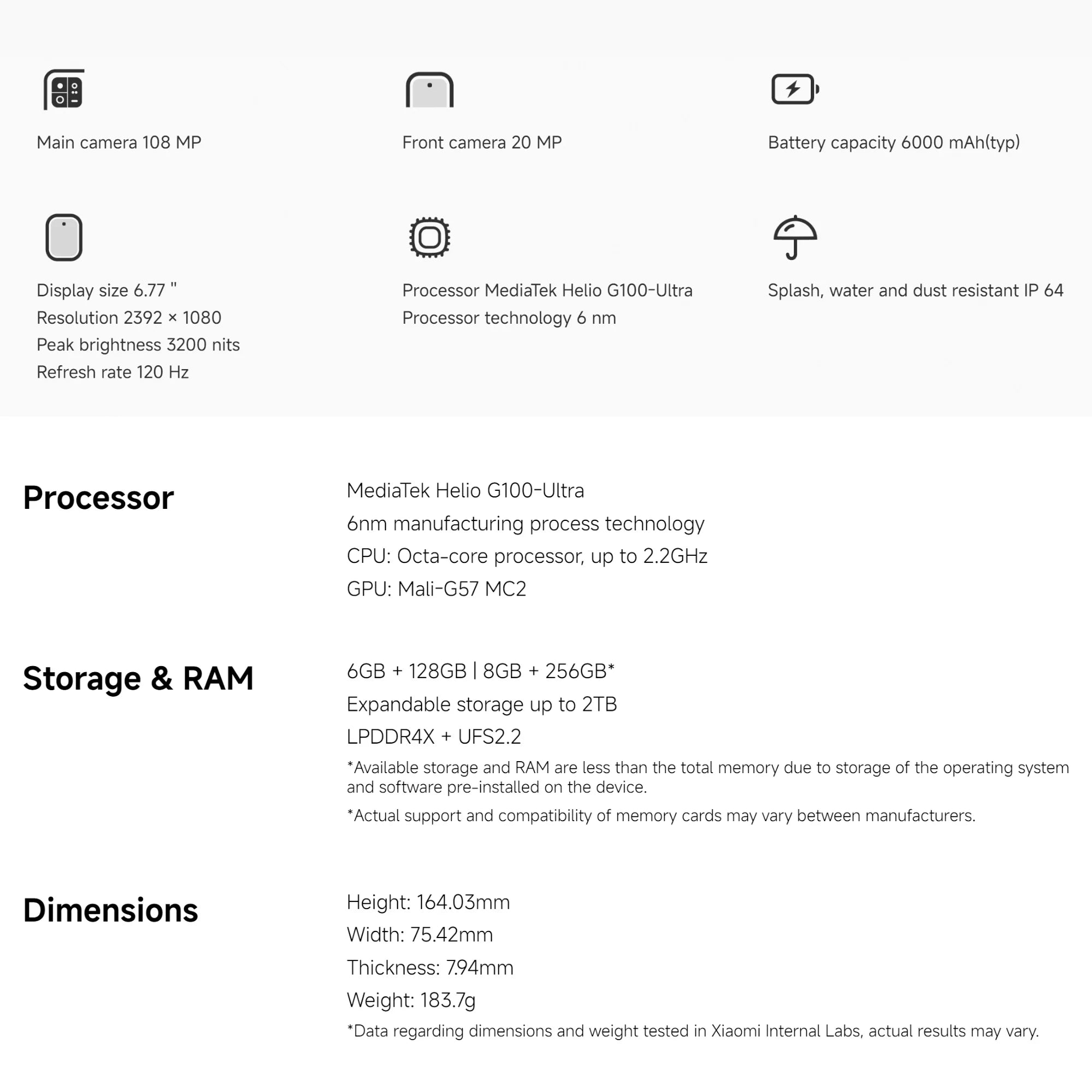 Xiaomi Redmi Note 15 4G 6+128GB Global Version 120Hz 6.77 '' AMOLED Display MediaTek Helio G100-Ultra 108MP Camera 6000mAh 33W