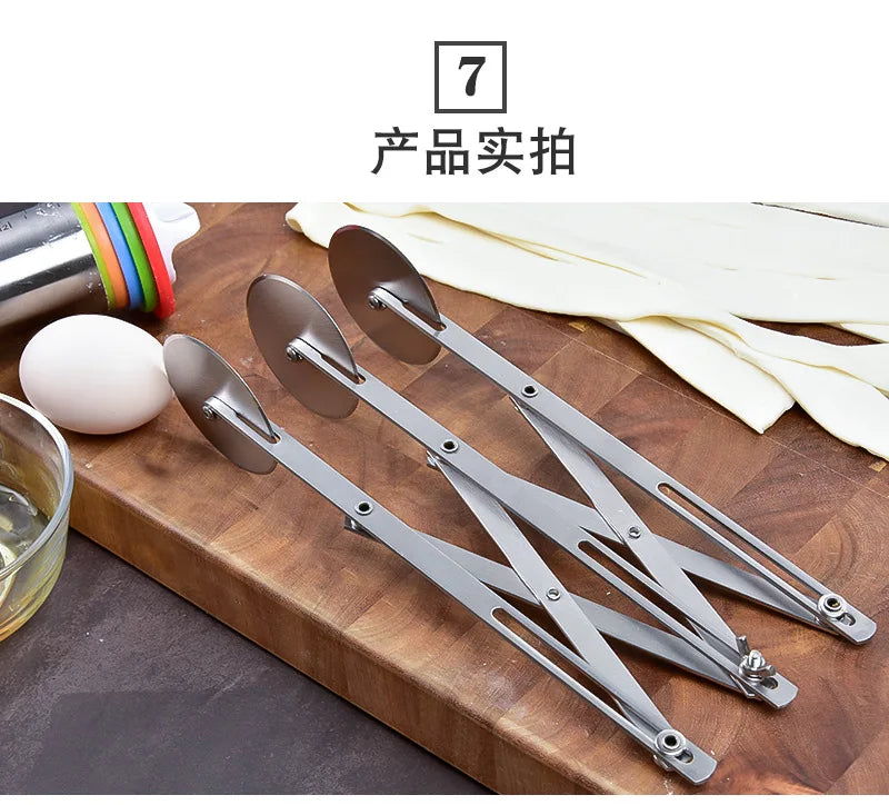 3/5/7 Wheels Cutter Dough Divider Side Pasta Knife Flexible Roller Blade Pizza Pastry Peeler Stainless Steel Bakeware Tools
