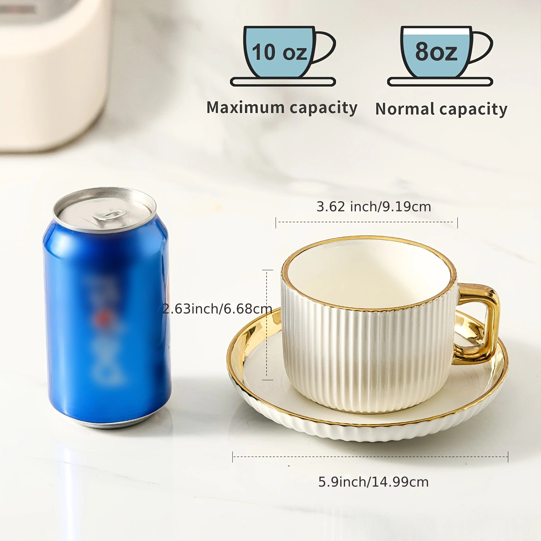 300ml Luxury Gold-Edged Ceramic Cup&saucer Set Latte Art Coffee Cup for Home Kitchen Afternoon Tea Set European Kitchenware Gift
