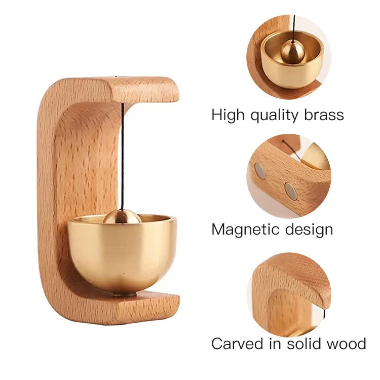 Dopamine Wind-bell Magnetic Inhalation Home Wind-bell Beech Car Into The Door To Remind The Bell Copper Bell Walnut Copper Ornam
