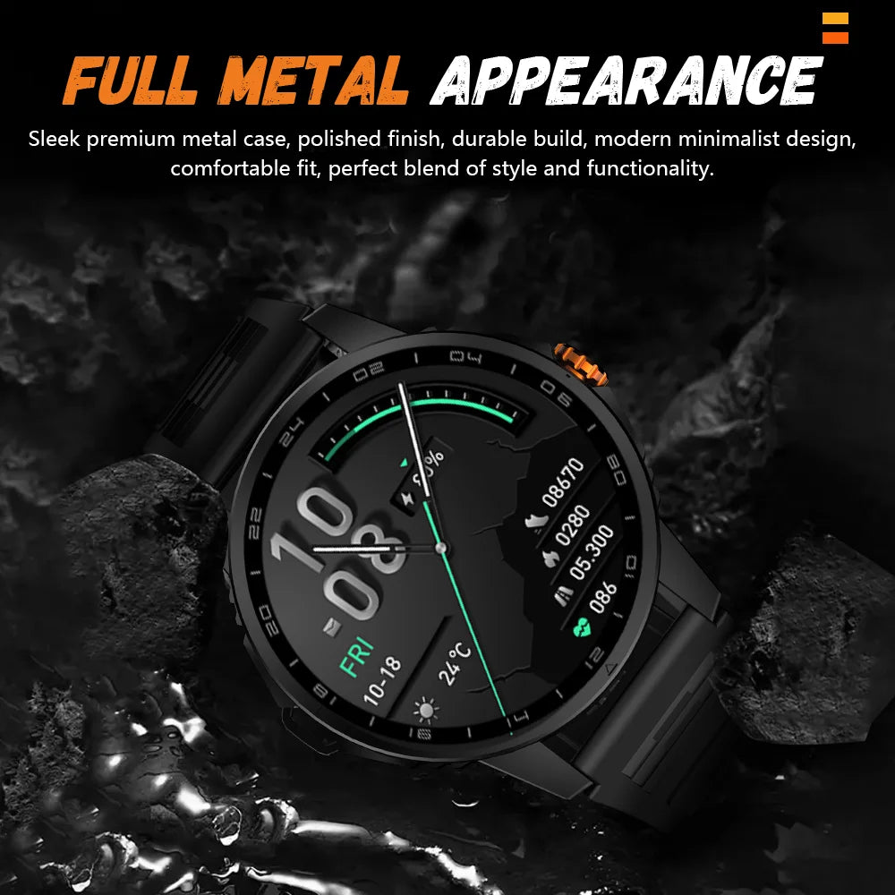 2026 Men's Smart Watch LED Outdoor Flashlight Bluetooth Call Multifunctional Sports Fitness Tracker Large Capacity Battery