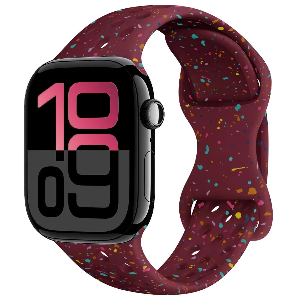 Silicone Strap For Apple Watch Ultra3 49mm 11 10 9 8 7 46mm 45mm 42mm 41mm Breathable Bracelet band iWatch 6 5 SE 44mm 41mm 40mm