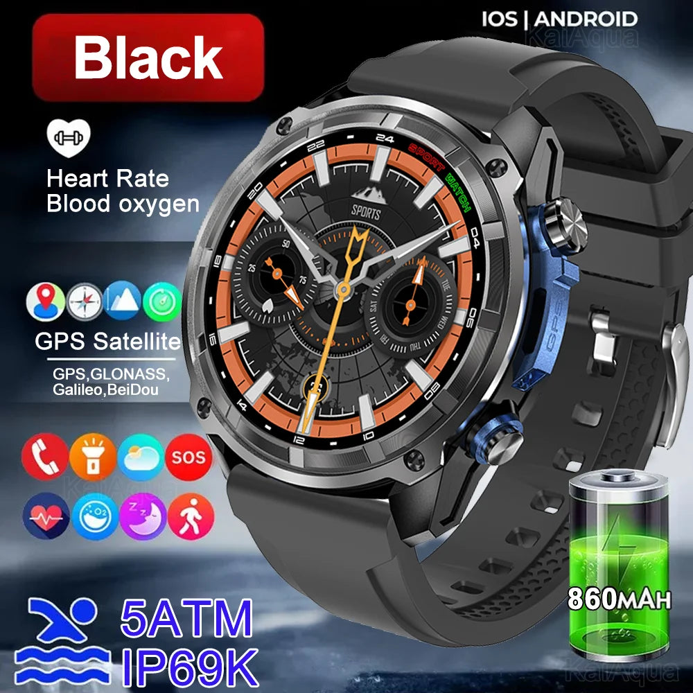 For iOS 4GB DTG1 Ultra GPS NFC SmartWatch 5ATM Waterproof Built-in Dual-band GNSS Compass Military Sport Smartwatch Men 2025New