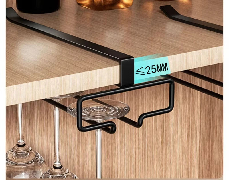 Hanging Red Wine Glass Storage Rack, Home High Footed Cup Storage Rack Without Punching Holes, Inverted Drain Rack