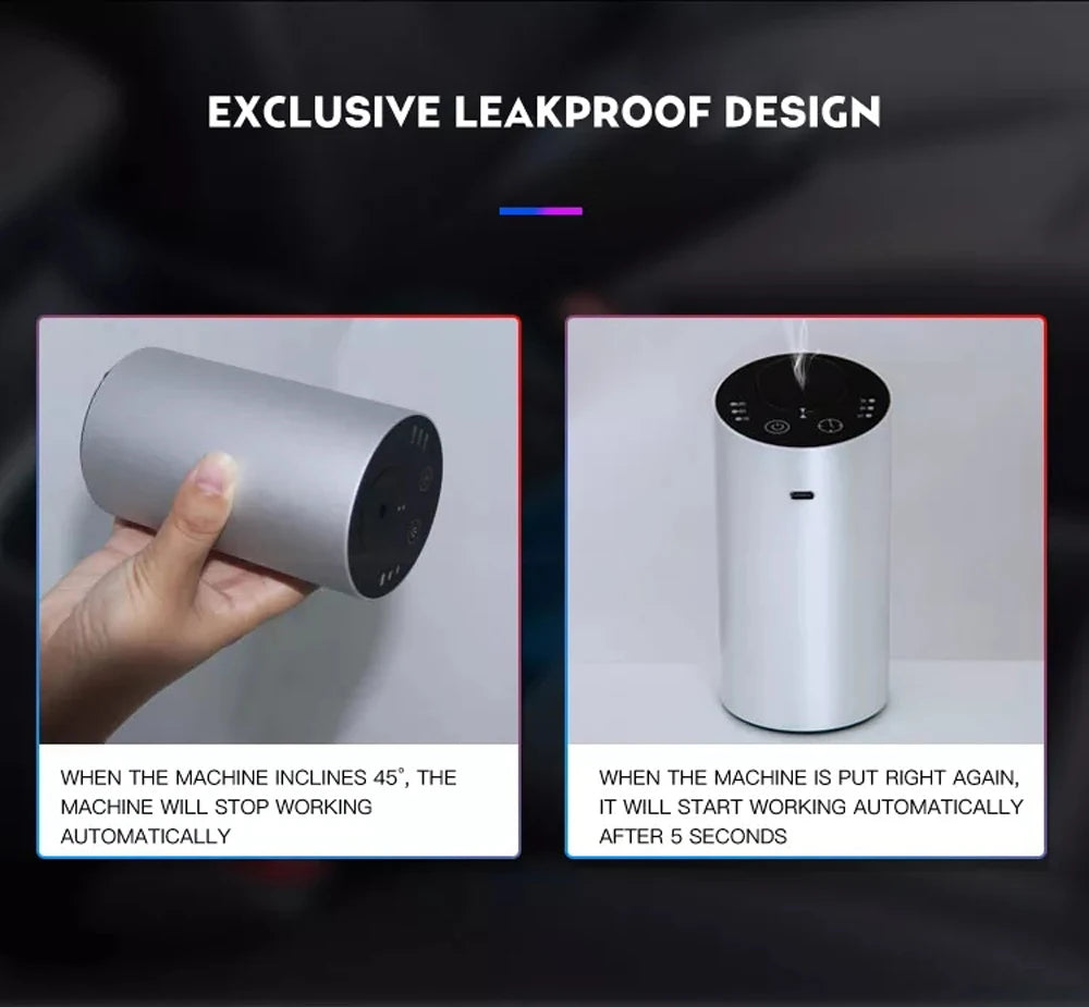 Car Aroma Diffuser Machine Portable Essential Oil Diffuser Rechargeable Room Fragrance Diffuser Electric Smell for Home Bedroom