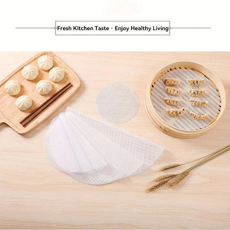 5Pcs Silicone Steamer Pad High Temperature Resistance Steamer Cloth Reusable Non-Stick Steamer Liners Dim Sum Cooking Steam Mat