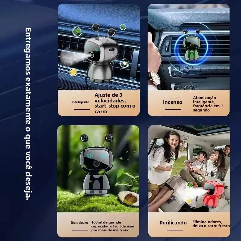 Smart Robot Car Air Vent Perfume Clip Auto On/Off with Car Start New Spring Summer Style Long Lasting Fragrance Odor Eliminator