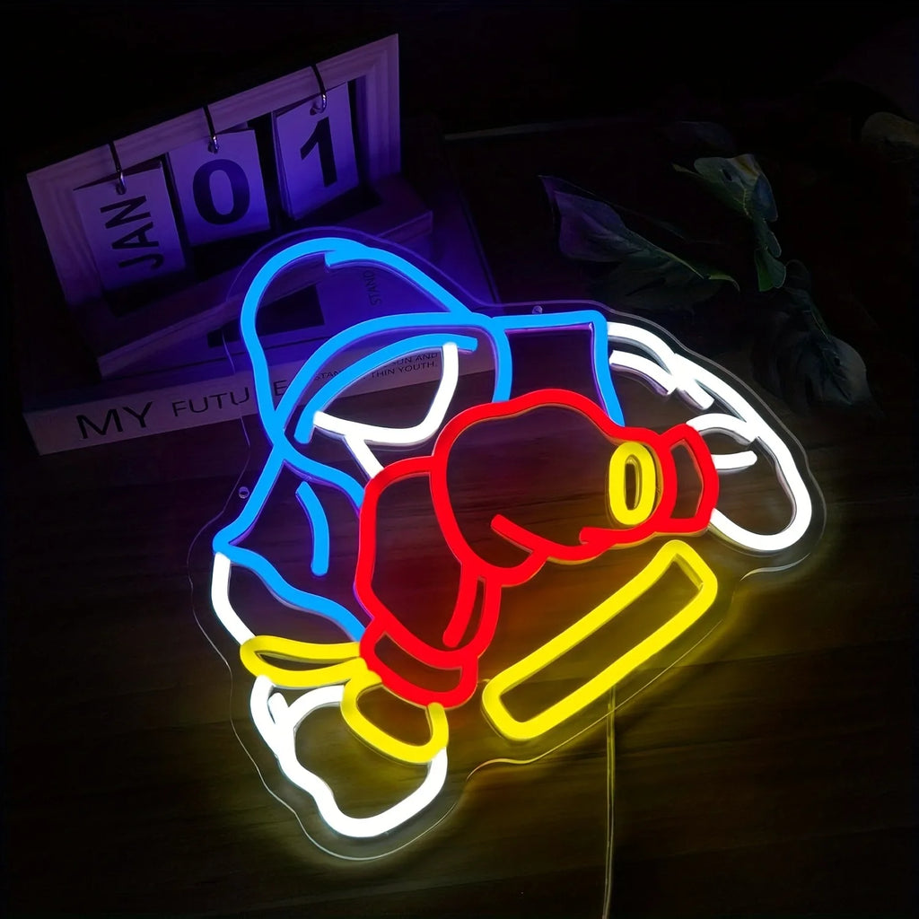 Boxing Neon Light USB Powered Dimmable LED Ambient Decorative Light Suitable for Gym Men's Casual Space Boxing Enthusiast Gift