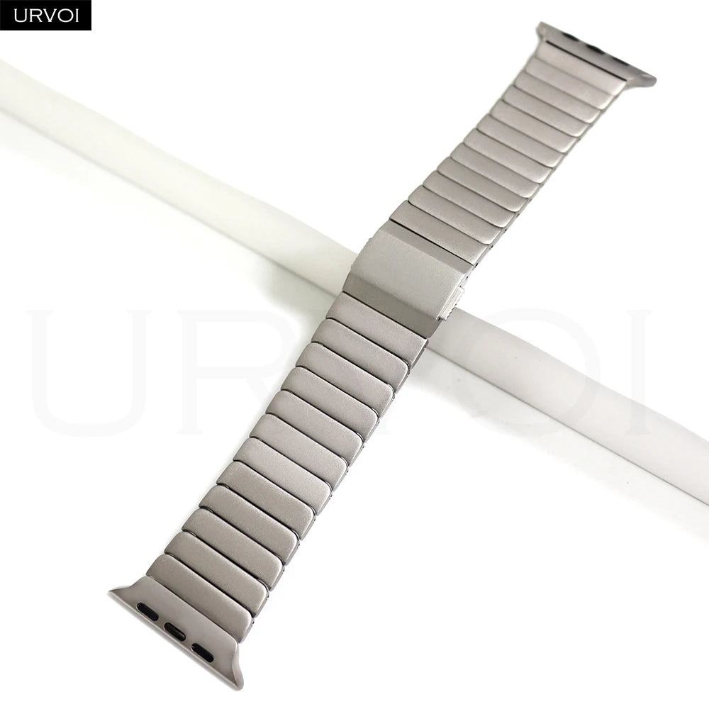 URVOI Titanium link bracelet for Apple Watch Ultra 3 2 Series 11 10 9 8 7 SE magnetic buckle strap wristband 45 49mm