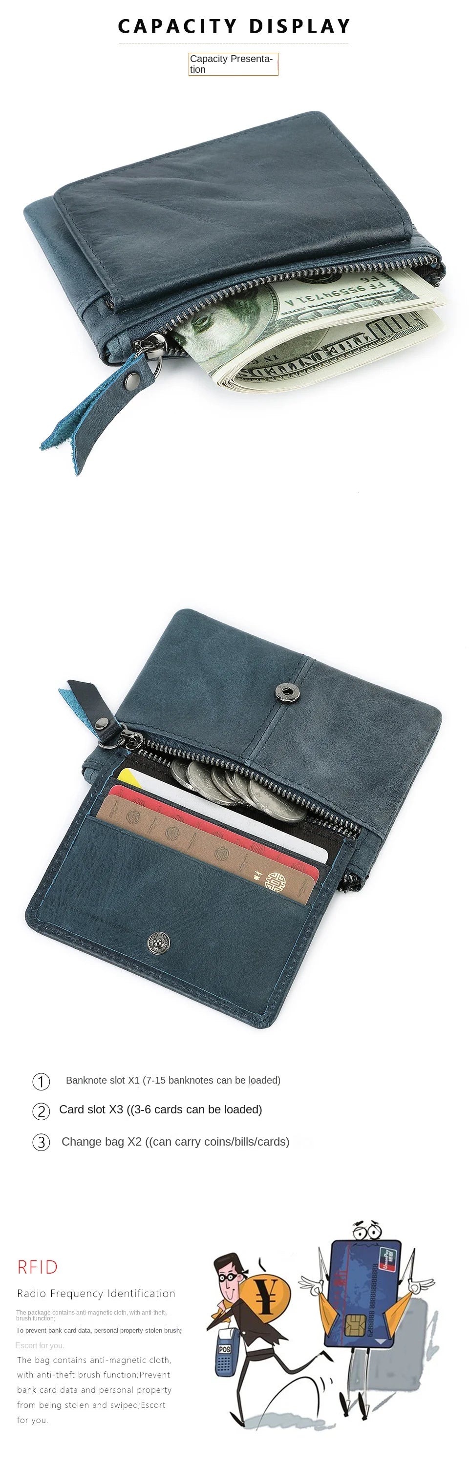 New Cow Leather Women's And Men's Card Bag Coin Purse Slim Credit Card Holder Wallet For Men and Women ID Card Pocket