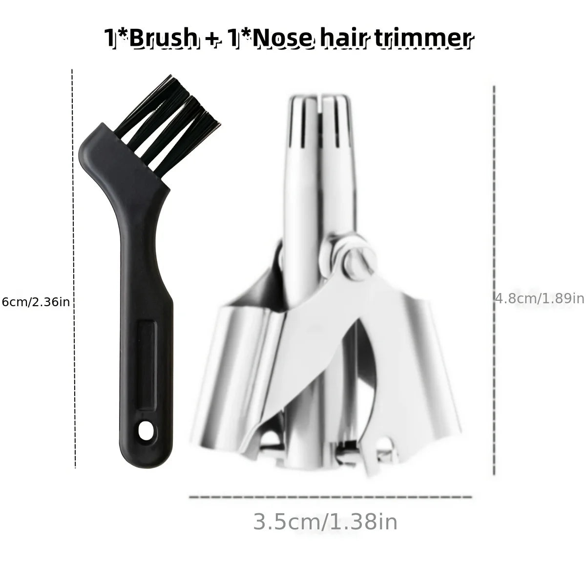 LISI Washable Portable Manual Nose Hair Trimmer for Men & Women Waterproof Stainless Steel Ear Hair Trimmer with Cleaning Brush