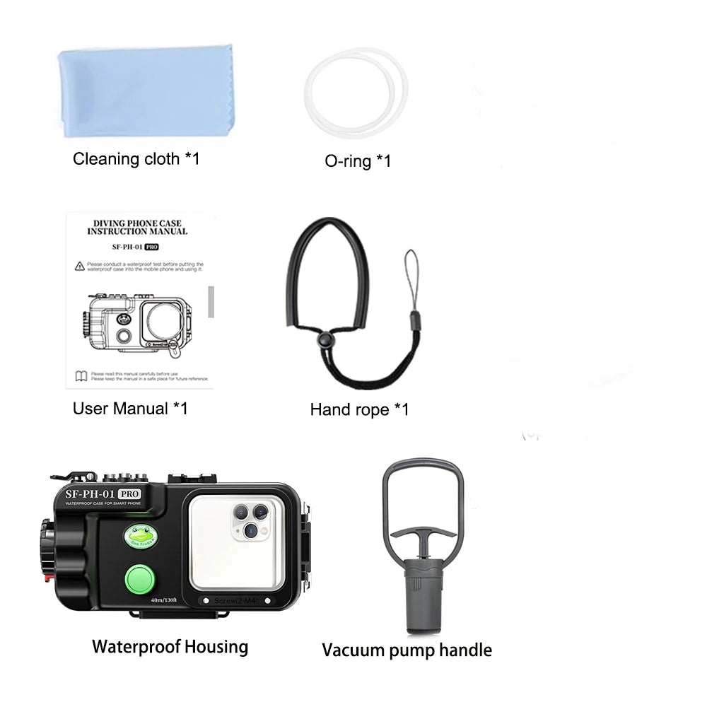 Seafrogs Professional 40m/130ft Diving Swimming Snorkeling Photo Bluetooth Waterproof Phone Case For Samsung S22Ultra 14 Pro Max