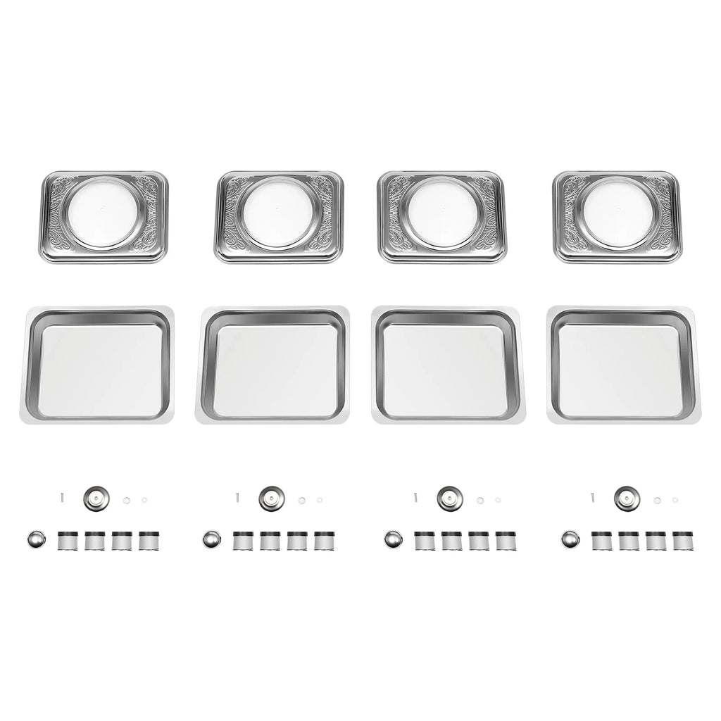 4pcs, Chafing Dishes Buffet Set Stainless Steel Buffet Dish Server Rectangular Chafing Dish Set with Lid for Buffets Caterings