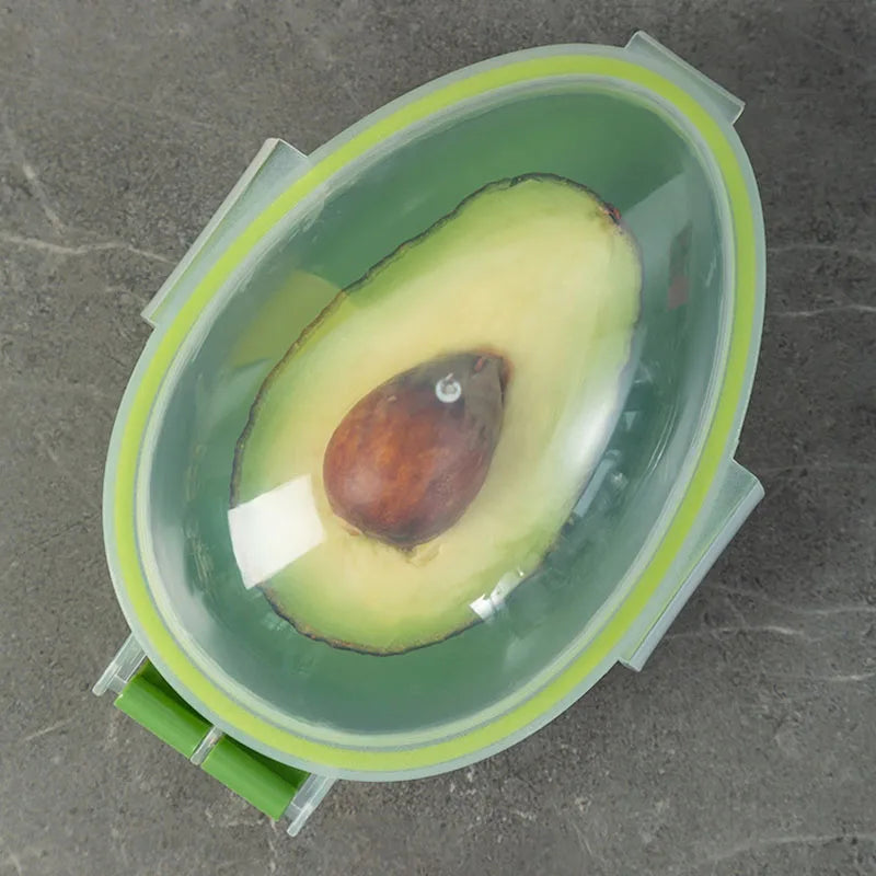 Avocado Keeper Container - Semi-Circle BPA-Free Box with See-Through Lid & Silicone Seal, Airtight Food Storage (15x11cm)
