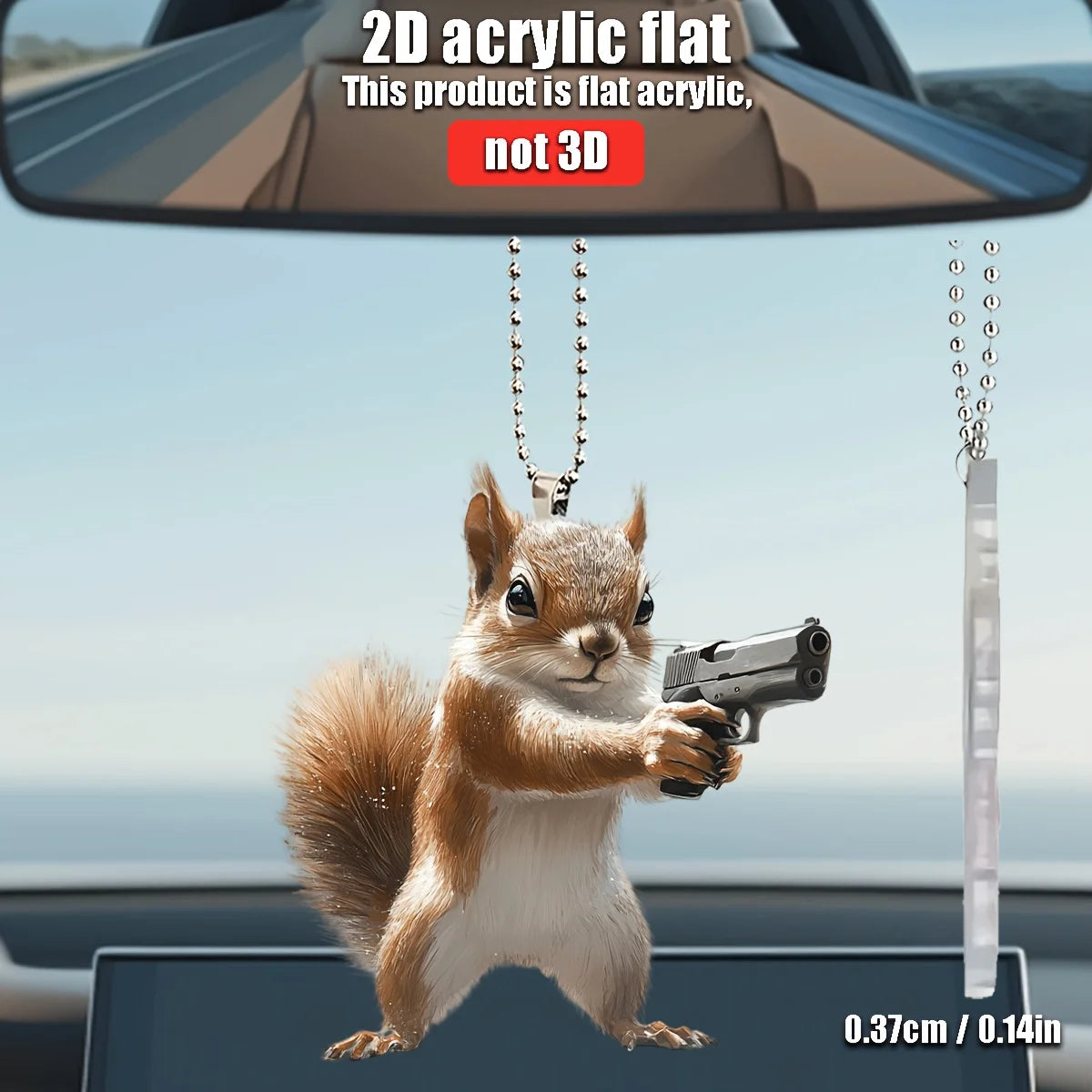 2D Funny Squirrel With Pendant Used for Car Hanging Decoration Fun Decoration Home Decoration Backpack Accessories keychains