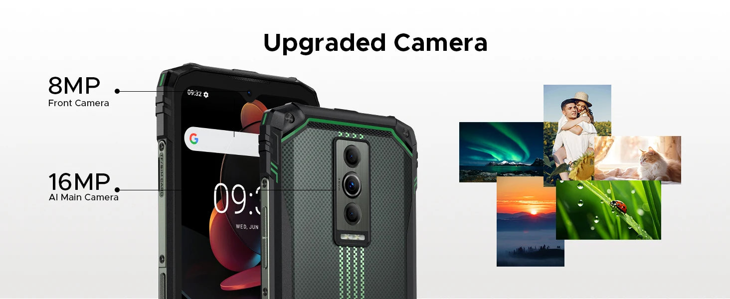DOOGEE Blade10 Energy Rugged Phone Ultra-thin 6.5'' Screen 6150mAh Battery 24GB RAM(4GB+20GB) 128GB ROM Android 15 Smartphone