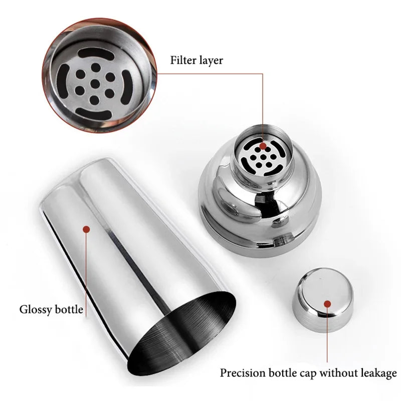 6/9pcs Stainless Steel Cocktail Shaker Bartending Tools Bartender Kit Martini Sharker Drink Mixer Set With Storage Bag