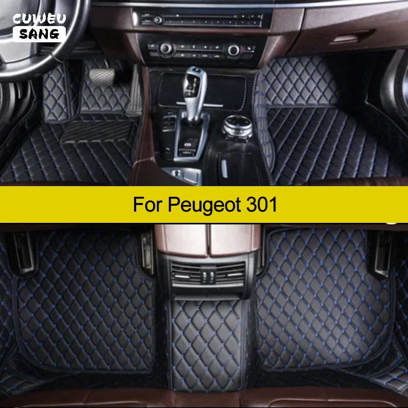 CUWEUSANG Custom Car Floor Mats For Peugeot 301 Auto Carpets Foot Coche Accessorie
