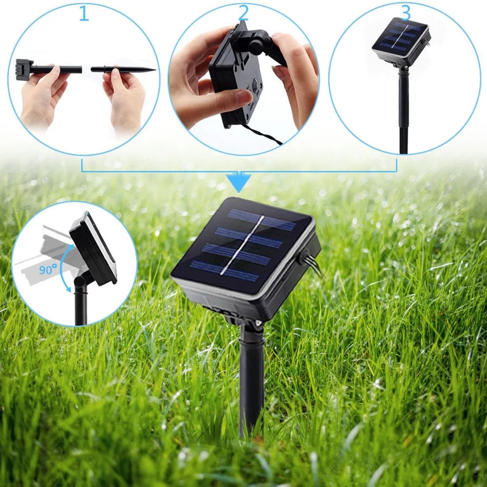 Led Solar Lamp Solar Garden Light Xmas Outdoor Decoration Lights Garden Butterfly Rose Decorative Light Outdoor Garland Lights