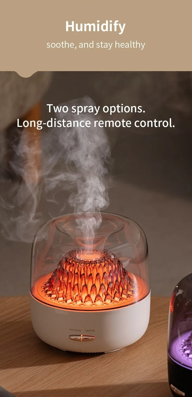 Aroma Diffuser Humidifier, Mist & Scent Dispenser with Adjustable 7-Color Lights, Ambient Lamp for Home Bedroom, Ideal Gift