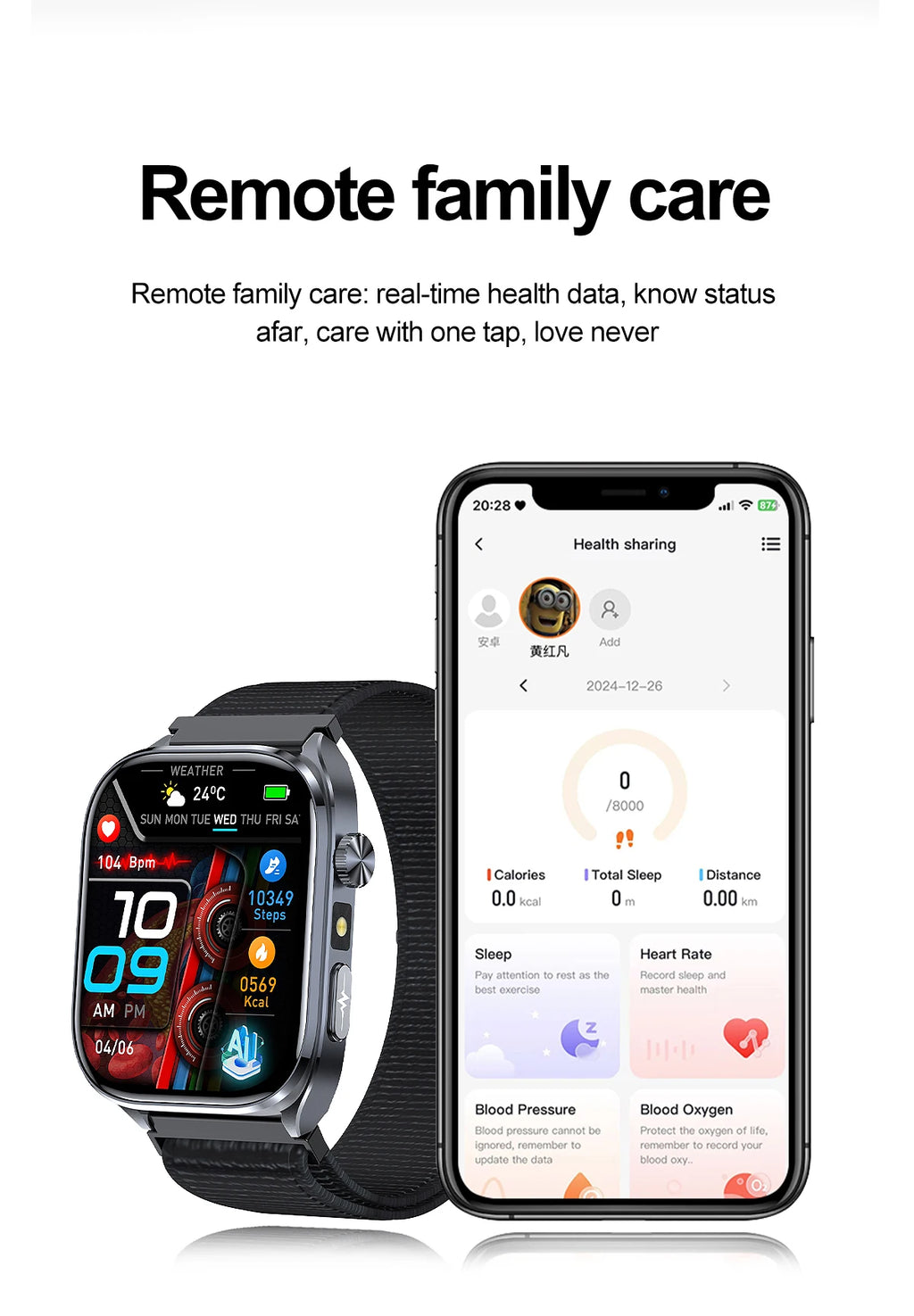 2026New Accurate Diagnosis Smart Watch ECG Blood Oxygen BP Uric Acid Lipids HD AMOLED Screen BT Call Health Smartwatch Men Women