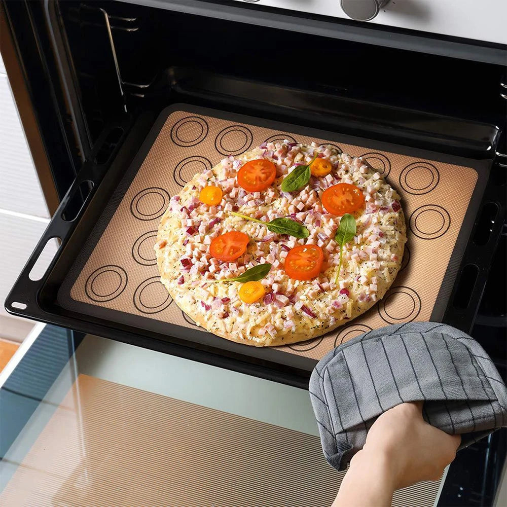 1PC Silicone Baking Mat for Oven, Thin 0.4mm, Reusable Non Stick Heat Resistant Bakeware Sheets Liner Baking Tools for Cookie
