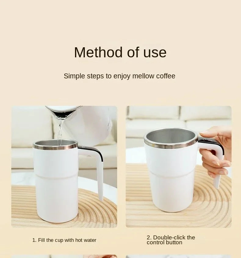 380ML Electric Coffee Self Mixing Mug IP67 Waterproof Coffee Stirring Mug USB Charging Digital Display Automatic Magnetic Cup