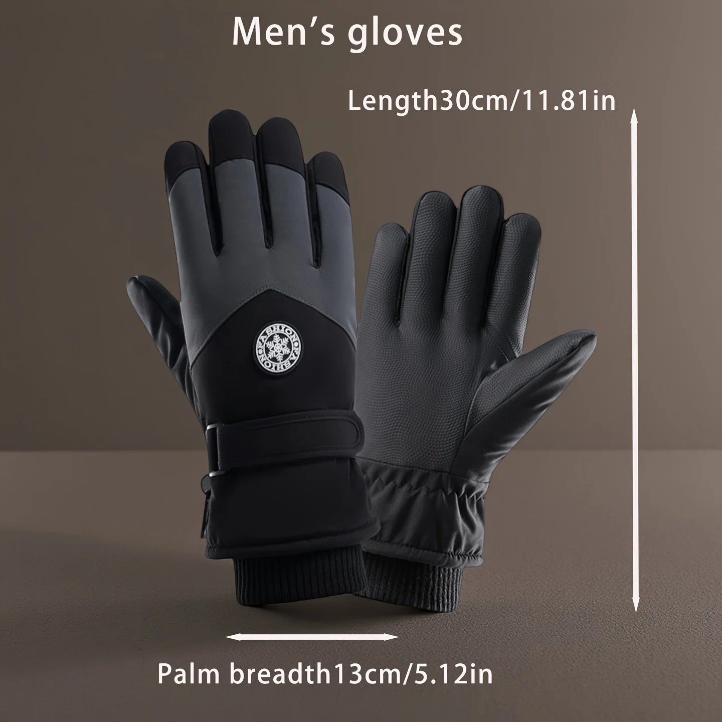 Winter Unisex Snowboard Ski Gloves PU Leather Non-slip Touch Screen Waterproof Motorcycle Cycling Fleece Warm Snow Gloves