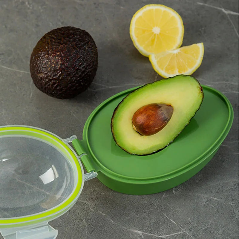 Avocado Keeper Container - Semi-Circle BPA-Free Box with See-Through Lid & Silicone Seal, Airtight Food Storage (15x11cm)