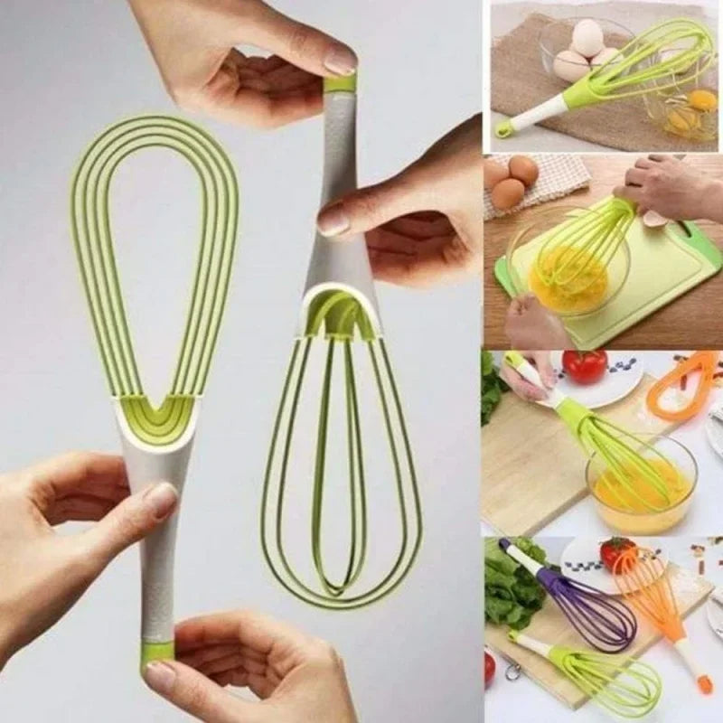 1pcs Multifunctional Rotary Manual Egg Beater Mixer Mini Plastic Kitchen Egg Whisk Bake Tool Egg Agitator Silicone Eco-Friendly