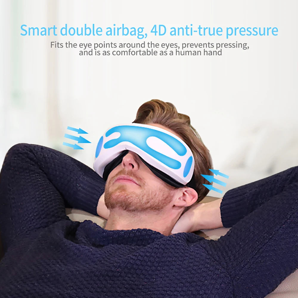 6D Smart Eye Massager Vibration Airbag Compress Eye Care Instrument Bluetooth Music Eye Massage Glasses Eye Relax Fatigue