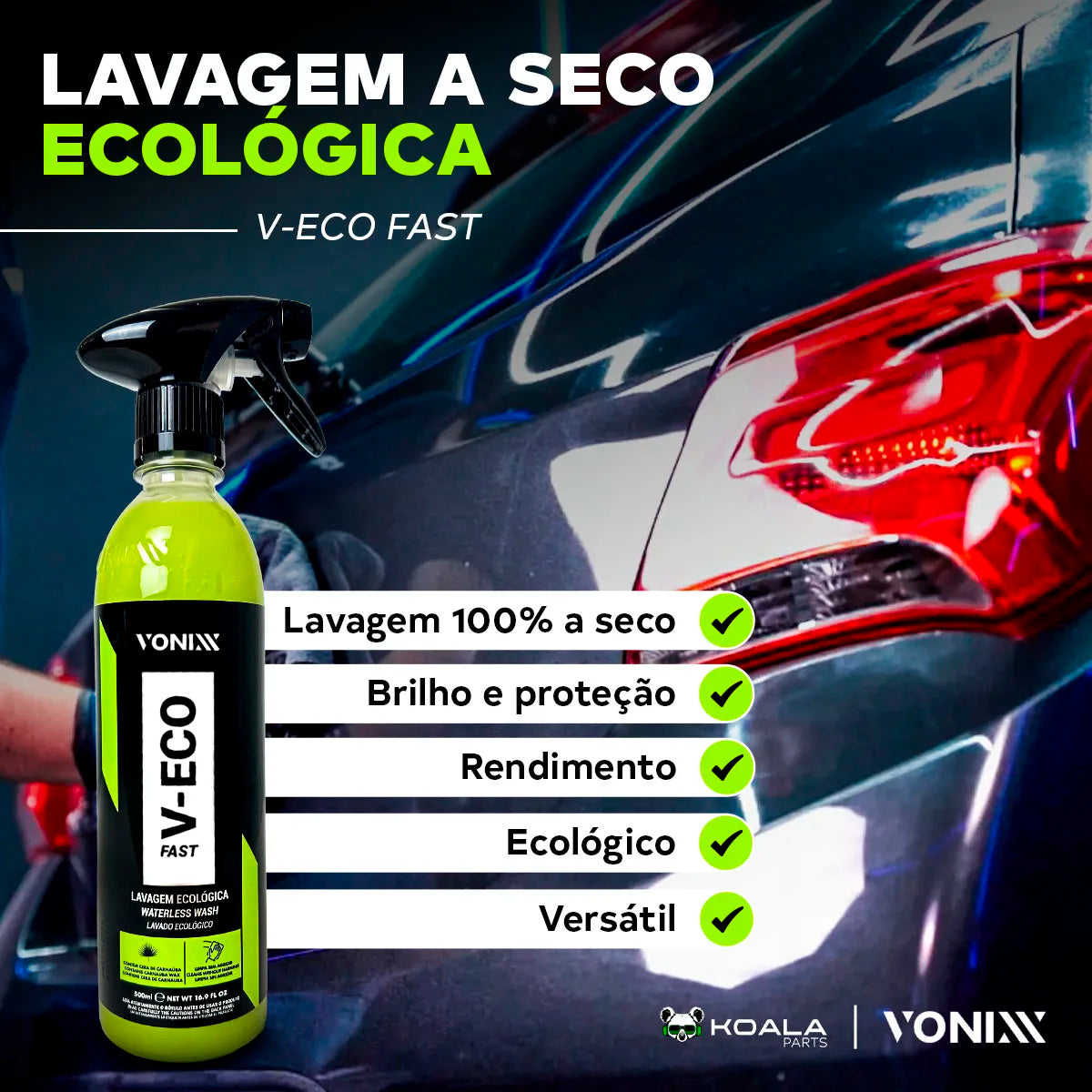 Dry Wash Motorcycle Wax V-Eco Fast Car 500ml Vonixx