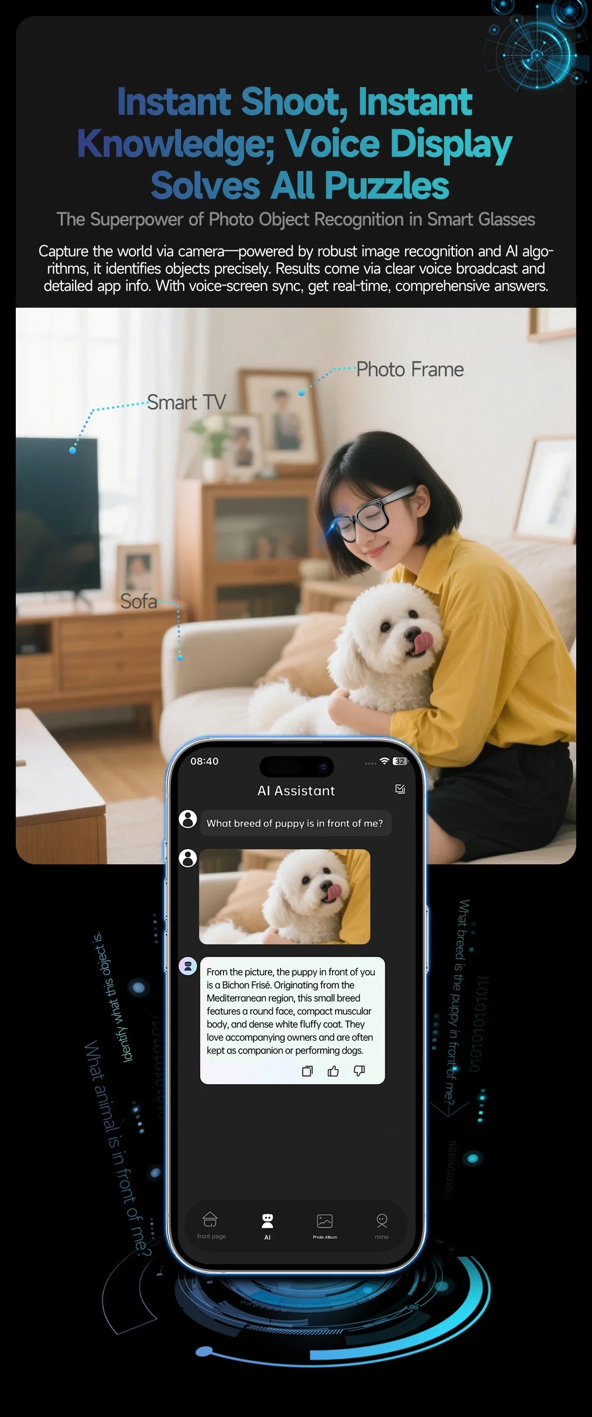2026 New Upgrade smart glasees With Camera Video Recording AI Photo Recognition Bluetooth Call Translation Voice Sunglasses Man